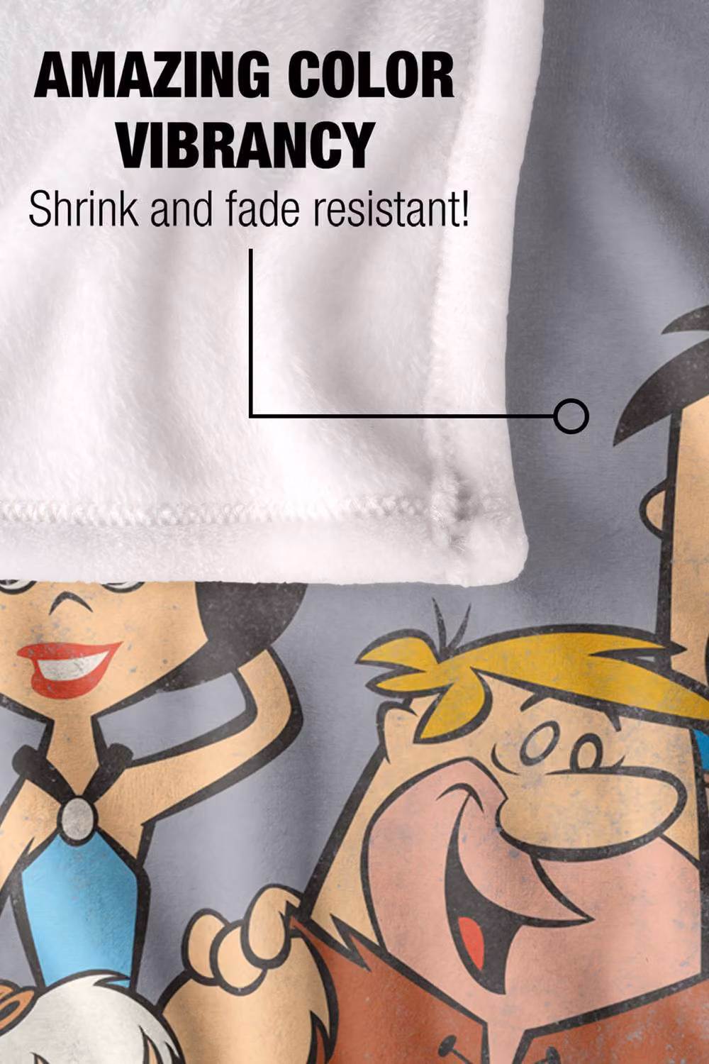 Warner Bros. The Flintstones Family and Logo Super Soft Polyester Throw Blanket, Extra Large, Multicolour and Grey – 3