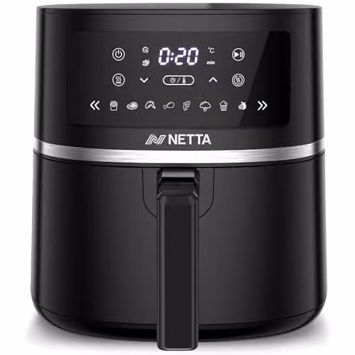 NETTA 5.7L Digital Air Fryer in Black with Timer and Overheat Protection – 1