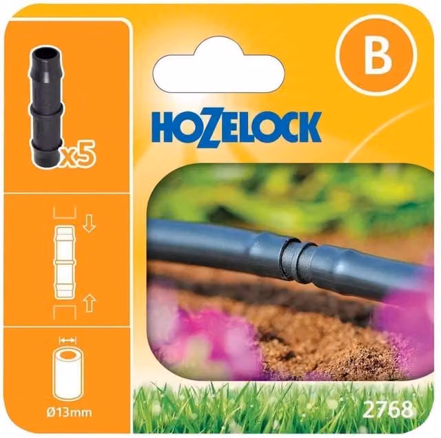 Hozelock Straight Repair Connector in Black and Multicolour