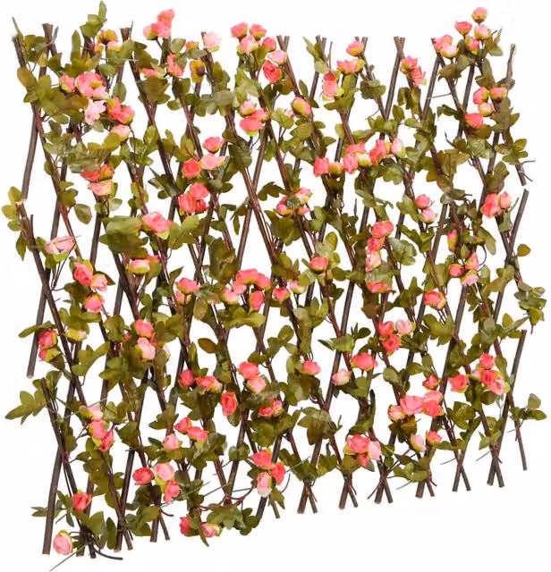 Berkfield Home Artificial Ivy Trellis Expandable Dark Pink, W: 60 cm, H: 180 cm