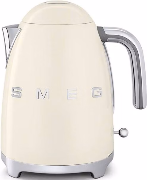 Smeg Cream 1.7L Kettle and 2 Slice Stainless Steel Toaster Twin Pack