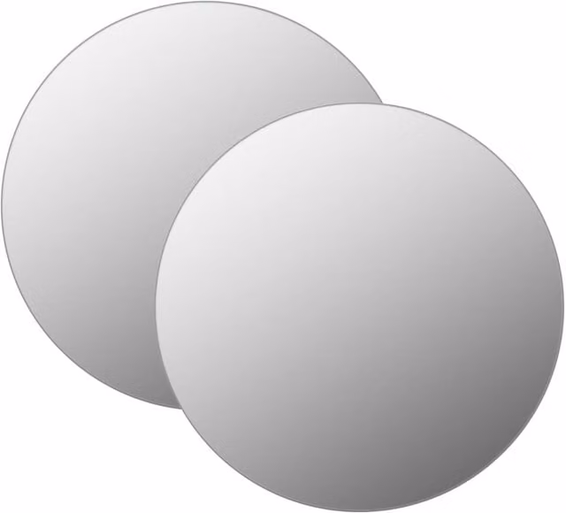 Berkfield Home Set of 2 Minimalist Round Glass Wall Mirrors in Silver, Diameter: 50 cm