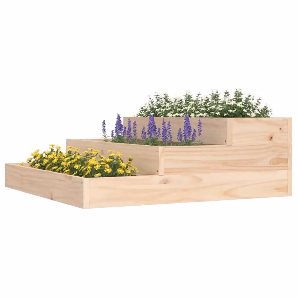 Berkfield Home Brown Solid Wood Pine Planter W/D/H: 78 x 78 x 27 cm – 2