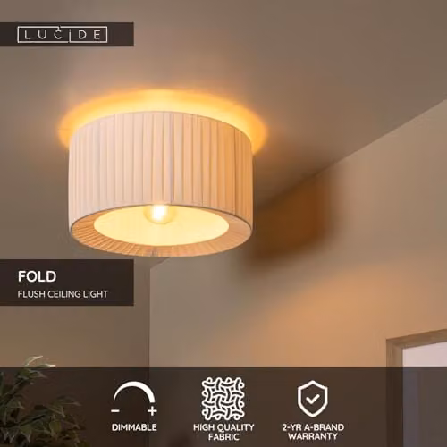Netlighting Lucide Fold Flush Ceiling Light, White, Diameter: 40 cm – 2
