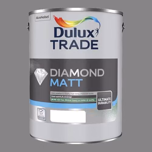 Dulux Trade Diamond Matt Paint in Urban Obsession, Grey and Multicolour, 5 l