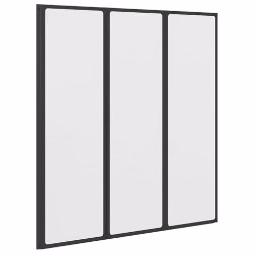 vidaXL Folding Rectangular Shower Screen in Black, W: 132 cm, D: 2 cm, H: 140 cm – 1