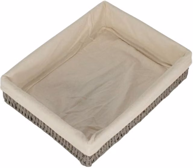 Red Hamper Large Open Weave Cotton Linen Paper Rope Trays in Grey and Red – 1