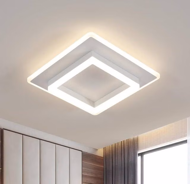 Goeco Modern Square LED Ceiling Light, 30 W, 4500 K, White