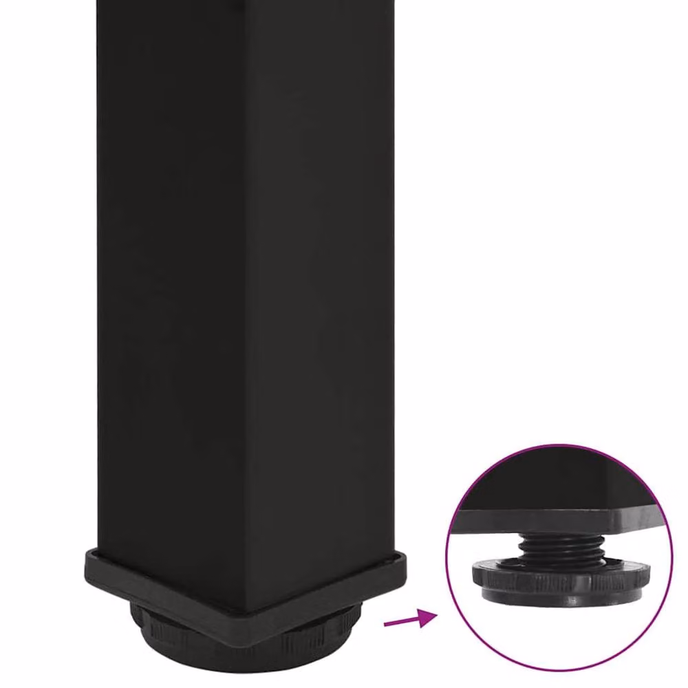 Berkfield Home Steel Coffee Table Legs, 4 Pieces, Black, Height: 100-102 cm – 5