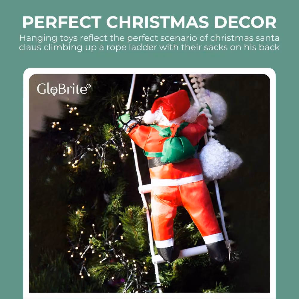 Globrite 4 Santa Claus Climbing Rope Red Christmas Tree Decoration – 3
