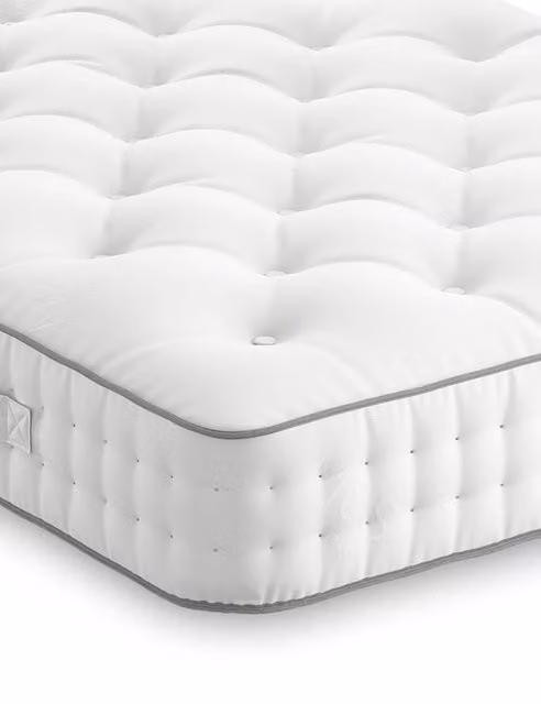 M&S 1000 Pocket Spring Medium Mattress in White, W/D/H: 180 x 200 cm