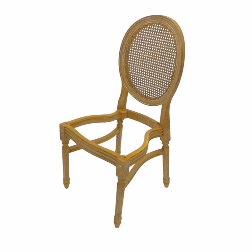 SPETLEK Set of 4 Beige Cane Backed Louis Dining Chairs with Rattan Detail – 3