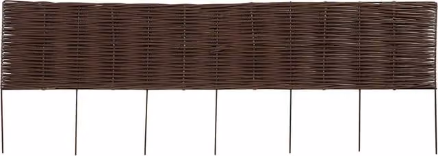 Ornate Collection Faux Rattan Garden Edging in Brown