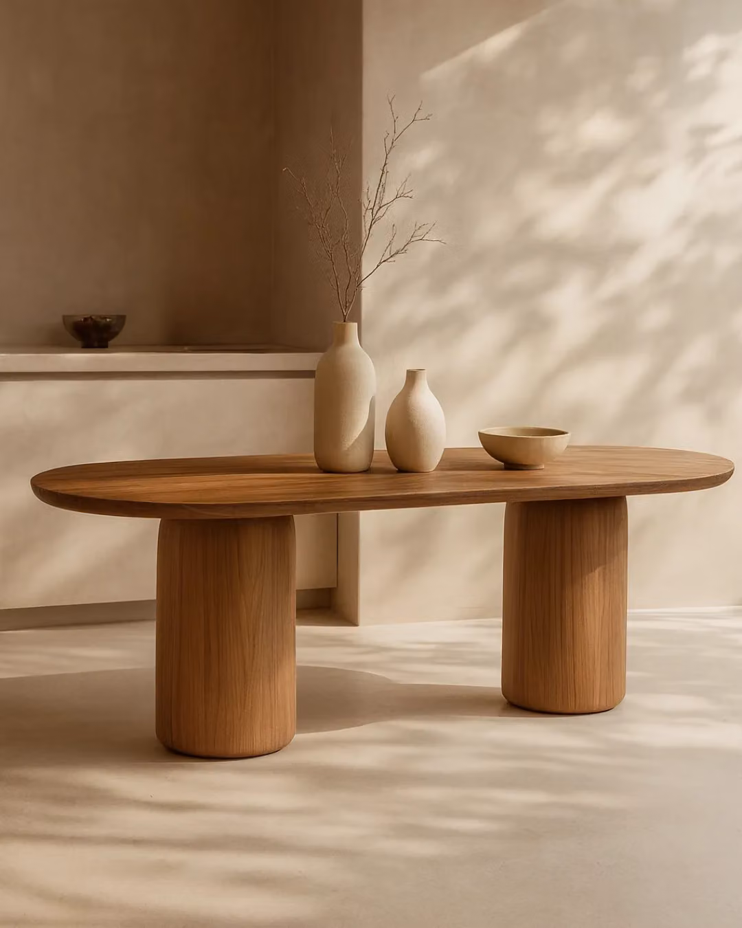 Tommy Franks Basilca Oval Dining Table in Brown Wood, W/D/H: 240 x 120 x 74 cm