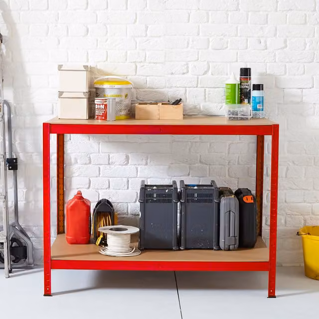 Neo Metal Garage Workbench - Red