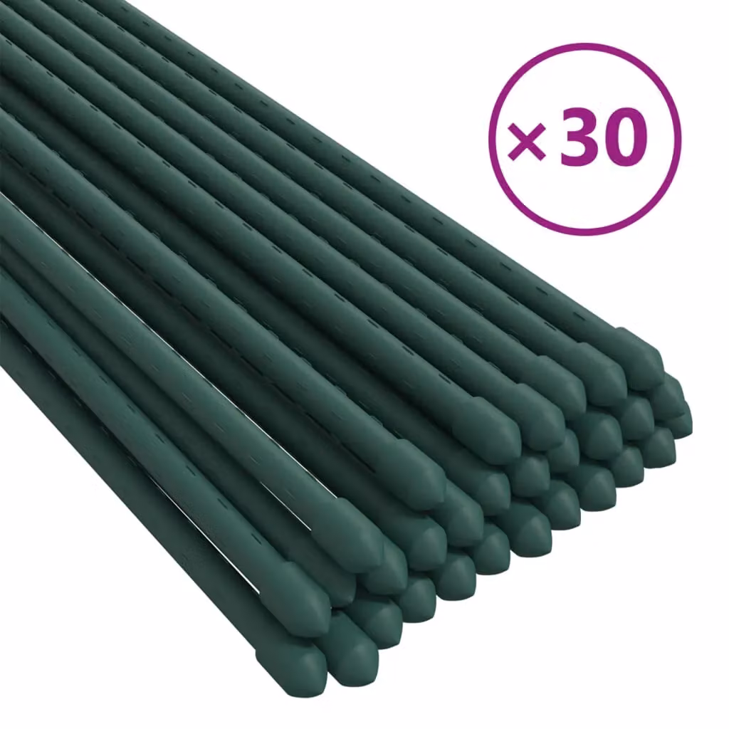 Berkfield Home Garden Steel Plant Stakes, 30 Pieces, Green, Height: 60 cm – 2