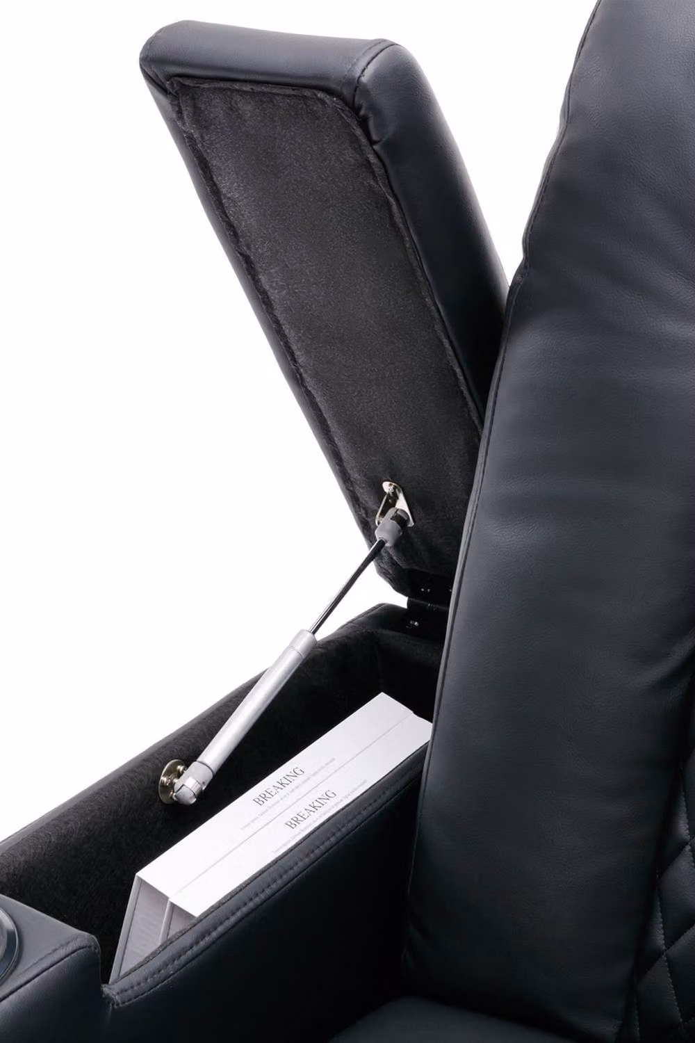 More4Homes Broadway 4 Seater Cinema Electric Recliner Chair in Black with USB Charging, LED Lighting and Cup Holders – 5