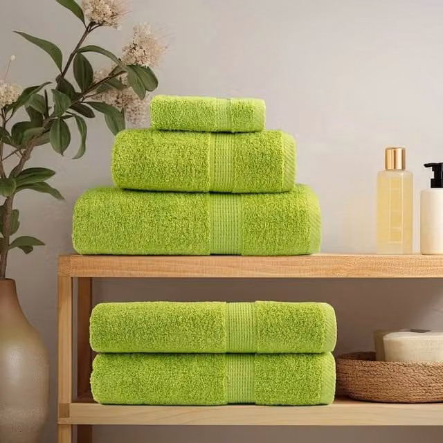 Berkfield Home SOLUND Premium Cotton Terry Guest Towels, Apple Green, 2 Pack, W: 30 cm, H: 50 cm – 1