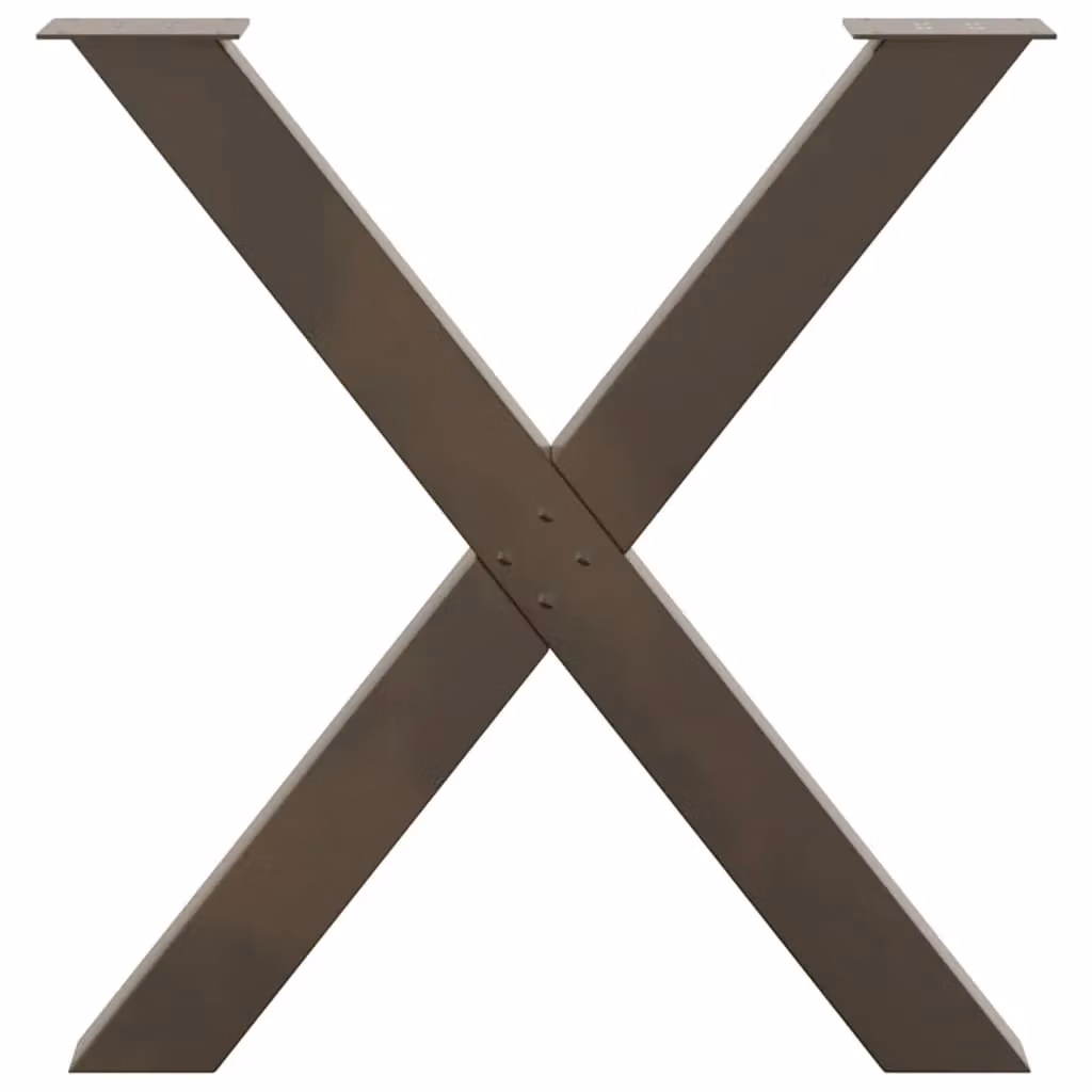 Berkfield Home X-Shaped Dining Table Legs, 2 Pieces, Brown Steel, H: 70-73 cm – 4