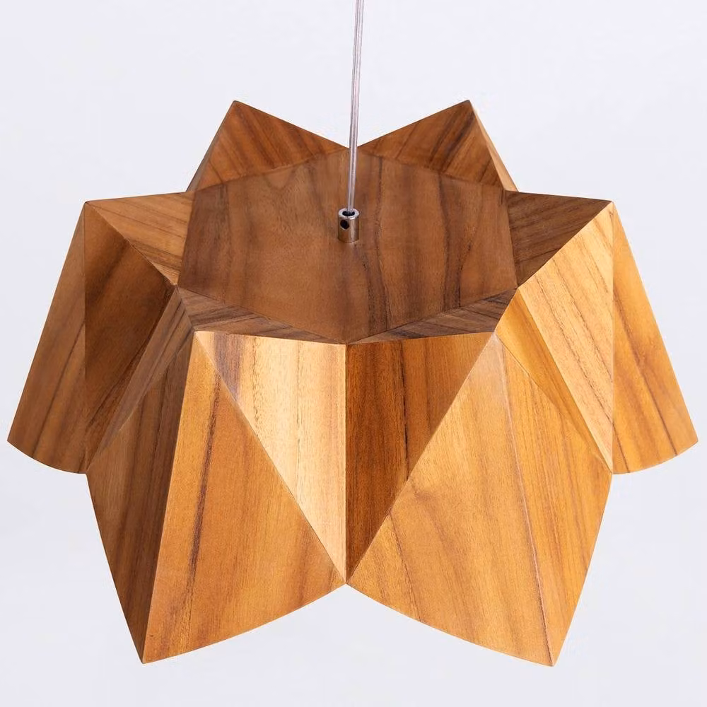 Netlighting Physalis Brown Teak Wood Pendant Ceiling Light – 3