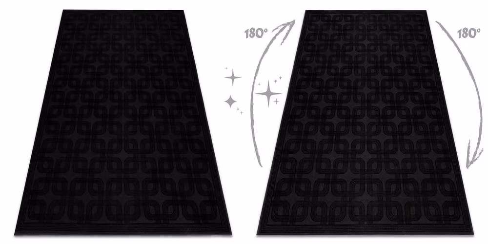 RugsX Aura Geometric Modern Rectangular Rug in Black, W: 80 cm, L: 150 cm – 2