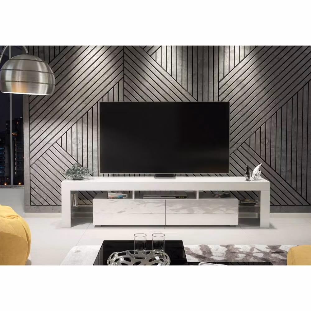 Creative Furniture Nova TV Unit, White with Glossy Doors, W/D/H: 200 x 45 x 35 cm – 2