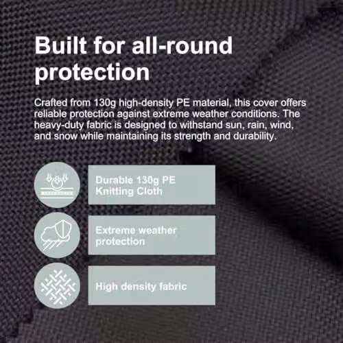 Home Source Duracover Waterproof Outdoor Patio Furniture Cover in Grey, 170 cm Wide, Made from PE Knitting Cloth with Tie Closures – 5