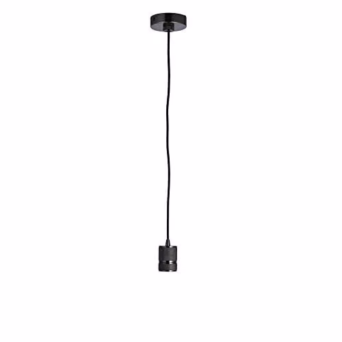 ENDON Urban 1 Light Pendant in Black Chrome with Transparent Glass, E27