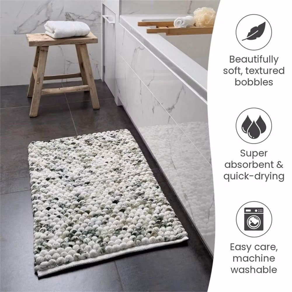 Nordara Green Two-Piece Non-Slip Bathroom and Toilet Mat Set – 4