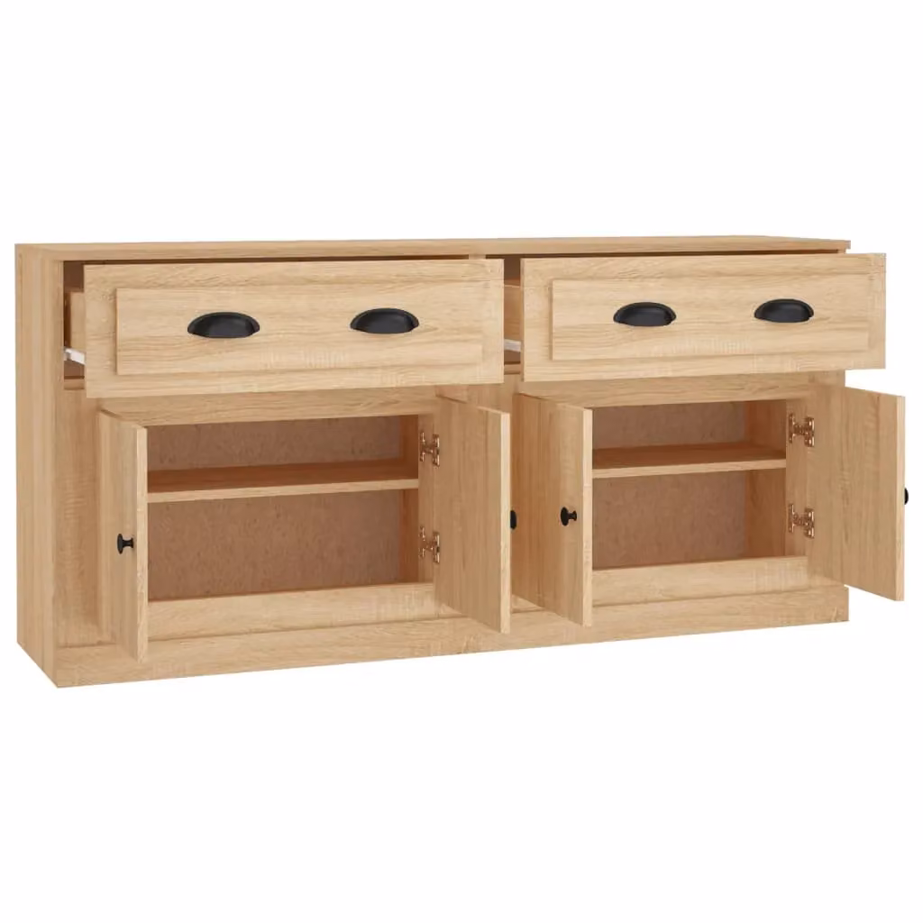 Berkfield Home Set of 2 Sonoma Oak Sideboards in Brown Engineered Wood – 2