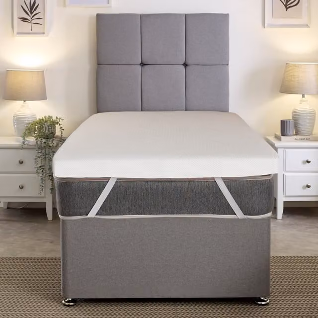 Starlight Beds Warmer Extreme Memory Foam Mattress Topper with Removable Cover, White, W/D/H: 90 x 200 x 5 cm