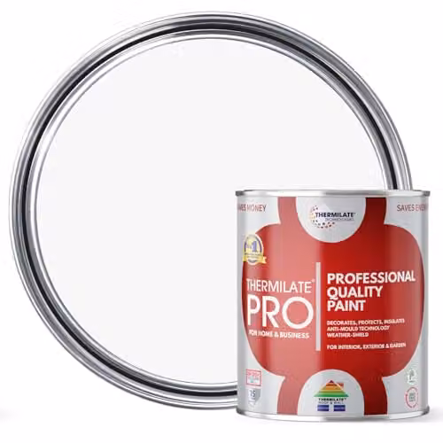 Thermilate Technologies PRO FLEX Multi-Surface All-in-One Paint and Primer, Ultra White, Satin, 1L