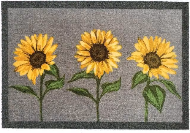 My Mat Washable Floral Nylon Indoor Mat, Multicolour, W: 50 cm, D: 75 cm