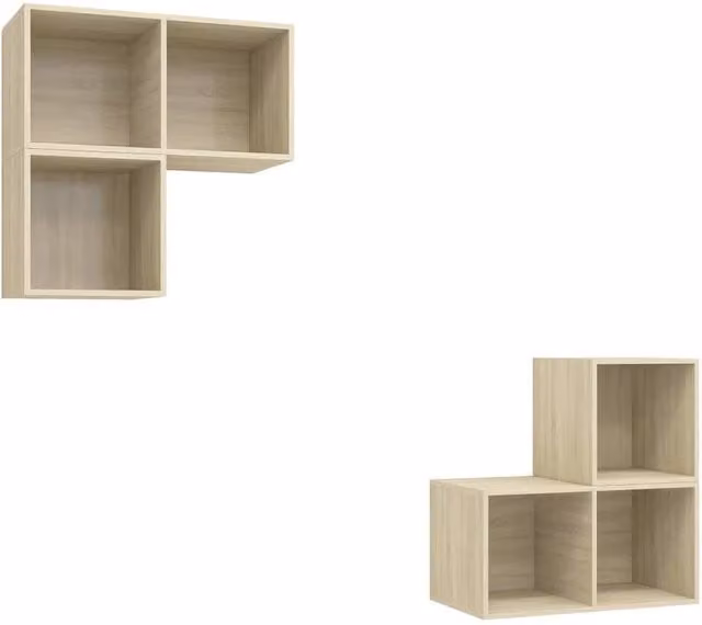 Berkfield Home 4 Piece Sonoma Oak TV Cabinet Set in Beige – 1