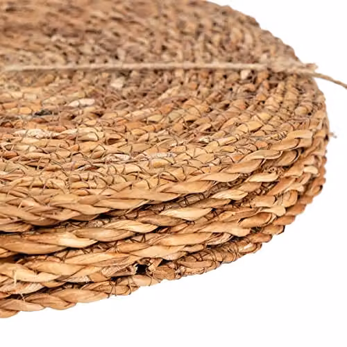 Argon Tableware Round Woven Typha Placemats, Set of 6, Brown, Diameter: 30 cm – 4