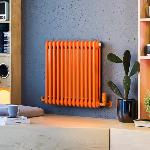 Terma Steel Radiator in Orange (RAL 2004), W: 60.9 cm, H: 60.0 cm