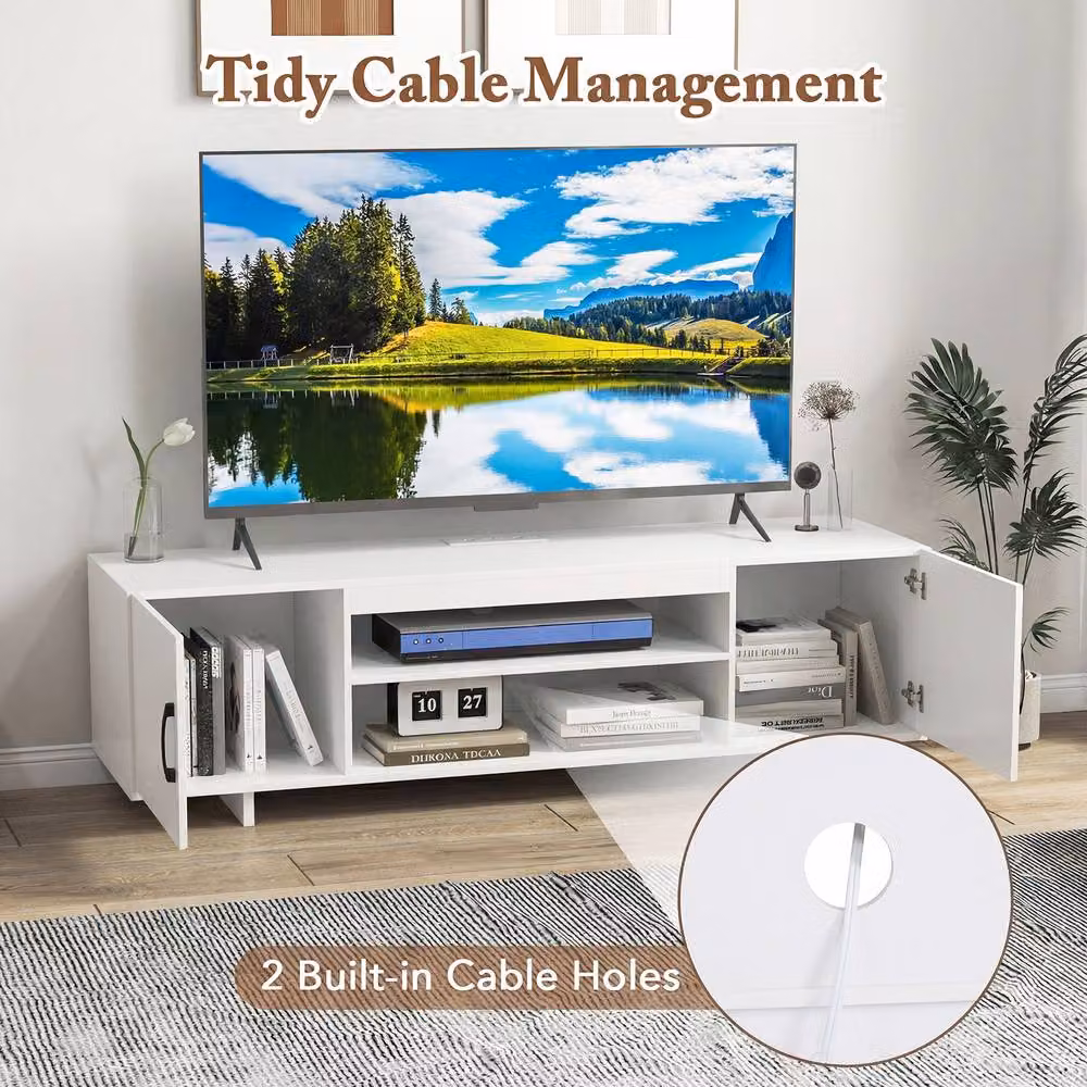 Costway White TV Stand for TVs up to 152 cm – 6