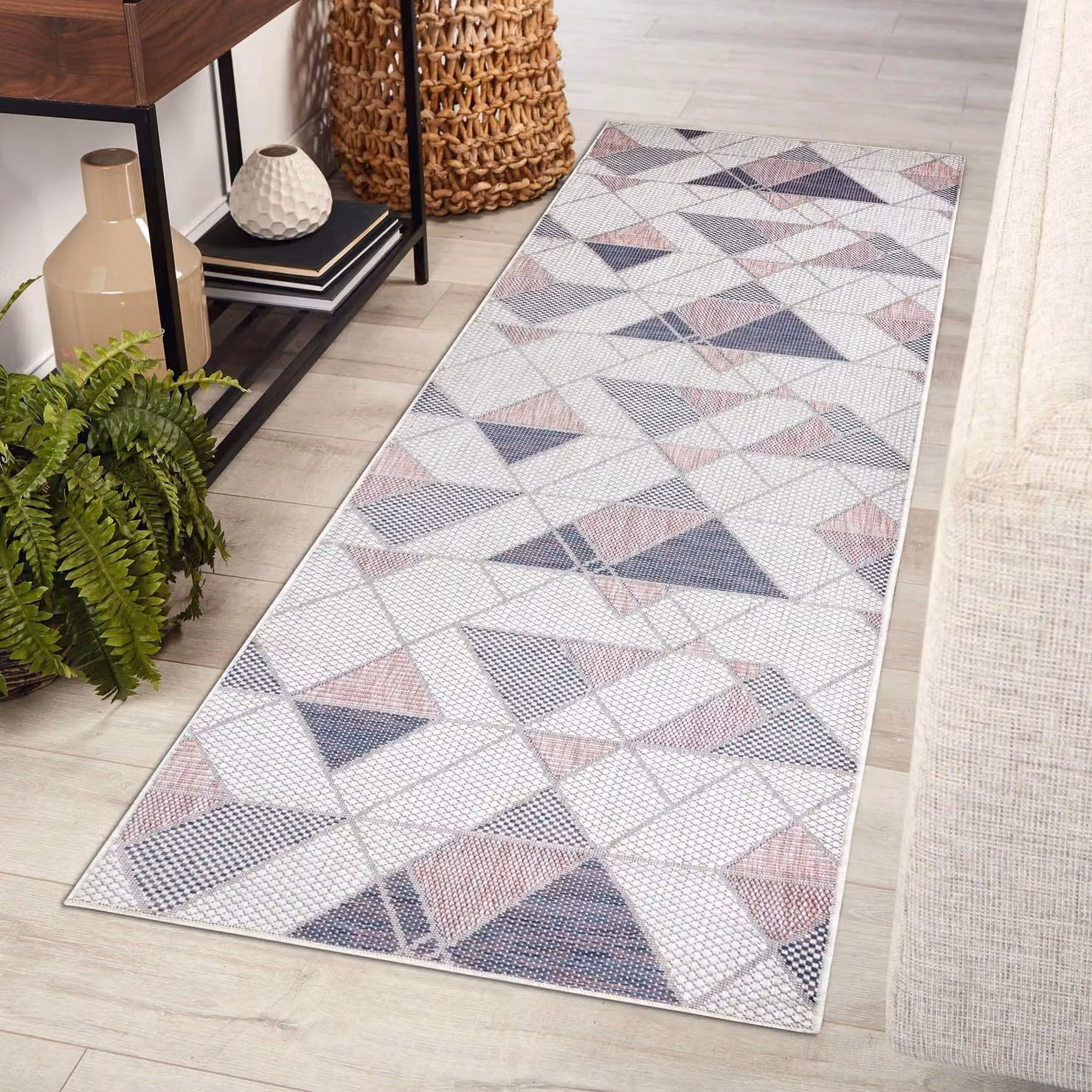 RugsX Sion Geometric Runner in Beige and Multicolour, W/D/H: 70 x 250 cm – 2
