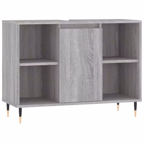 vidaXL Grey Sonoma Bathroom Cabinet with Hinged Doors and Internal Shelves, W/D/H: 80 x 33 x 60 cm – 1