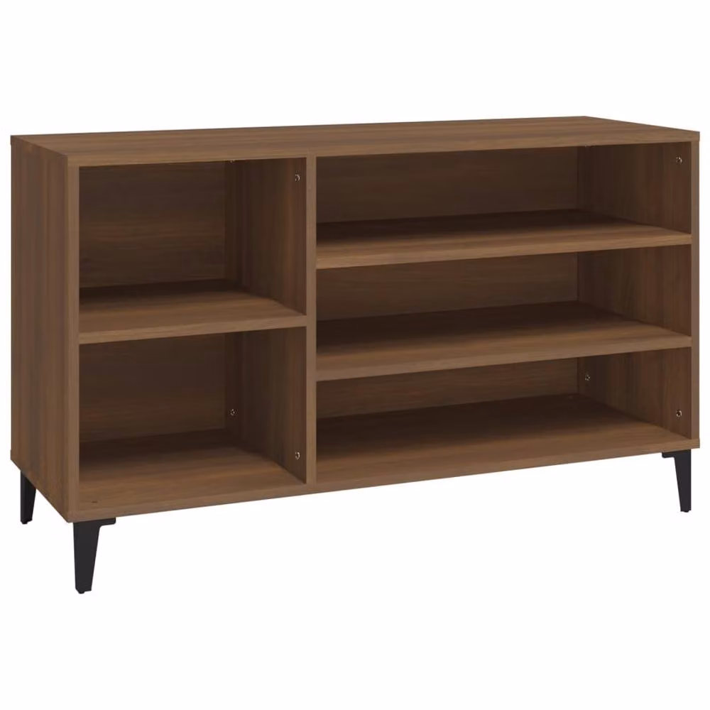 Berkfield Home Shoe Cabinet in Brown Oak, W/D/H: 102 x 36 x 60 cm – 2