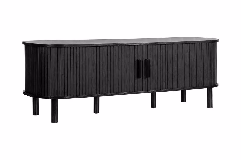 Birlea Axel Fluted Small TV Unit in Black Matt MDF – 4