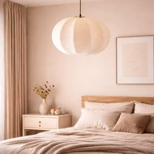 CGC Lighting Zita Large Oval Cream Teddy Bear Fabric Lampshade, Diameter: 45 cm – 4