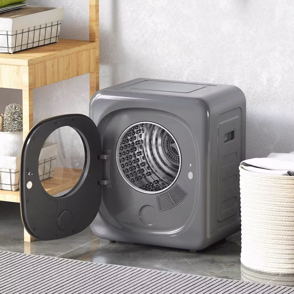 HOMCOM Compact 4kg Tumble Dryer with 5 Modes, Grey – 3