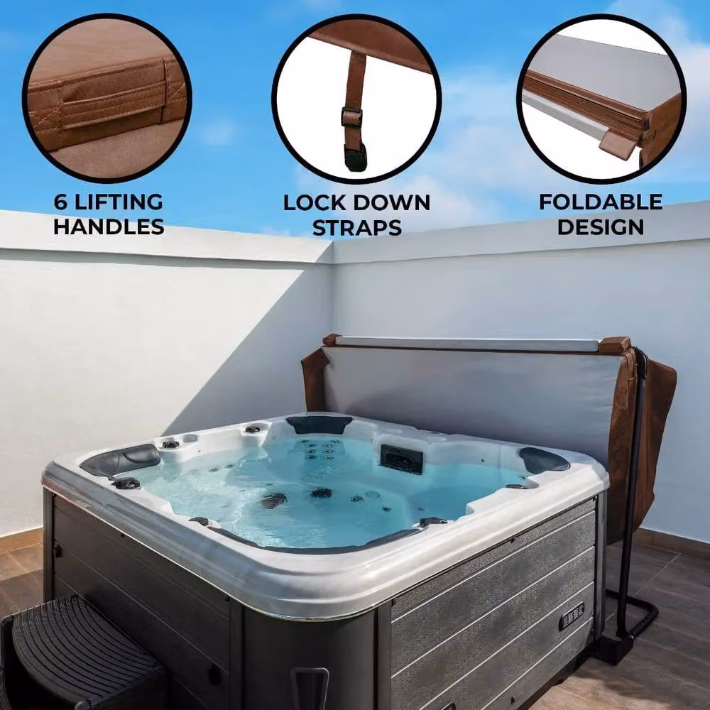 Monstershop Thermal Hot Tub Spa Cover, Brown in Terracotta, W: 210 cm – 1