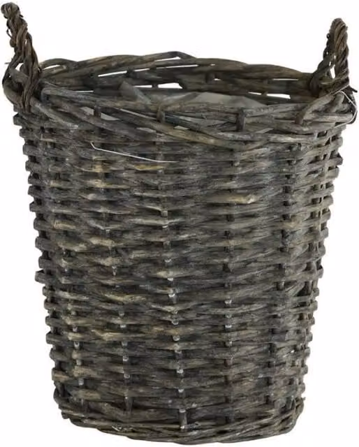 KDMD Grey Open Weave Wicker Basket with Liner and Handles, 3 Pack, Diameter: 23 cm – 1