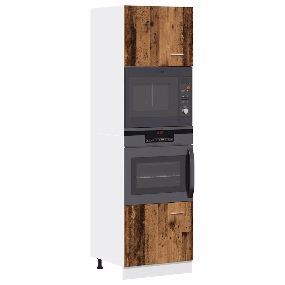 Berkfield Home Lyon Microwave Cabinet in Old Wood Brown, W/D/H: 60 x 57 x 207 cm – 2