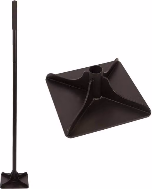 Harbour Housewares Manual Steel Iron Ground Tamper with 1.22m Handle in Black