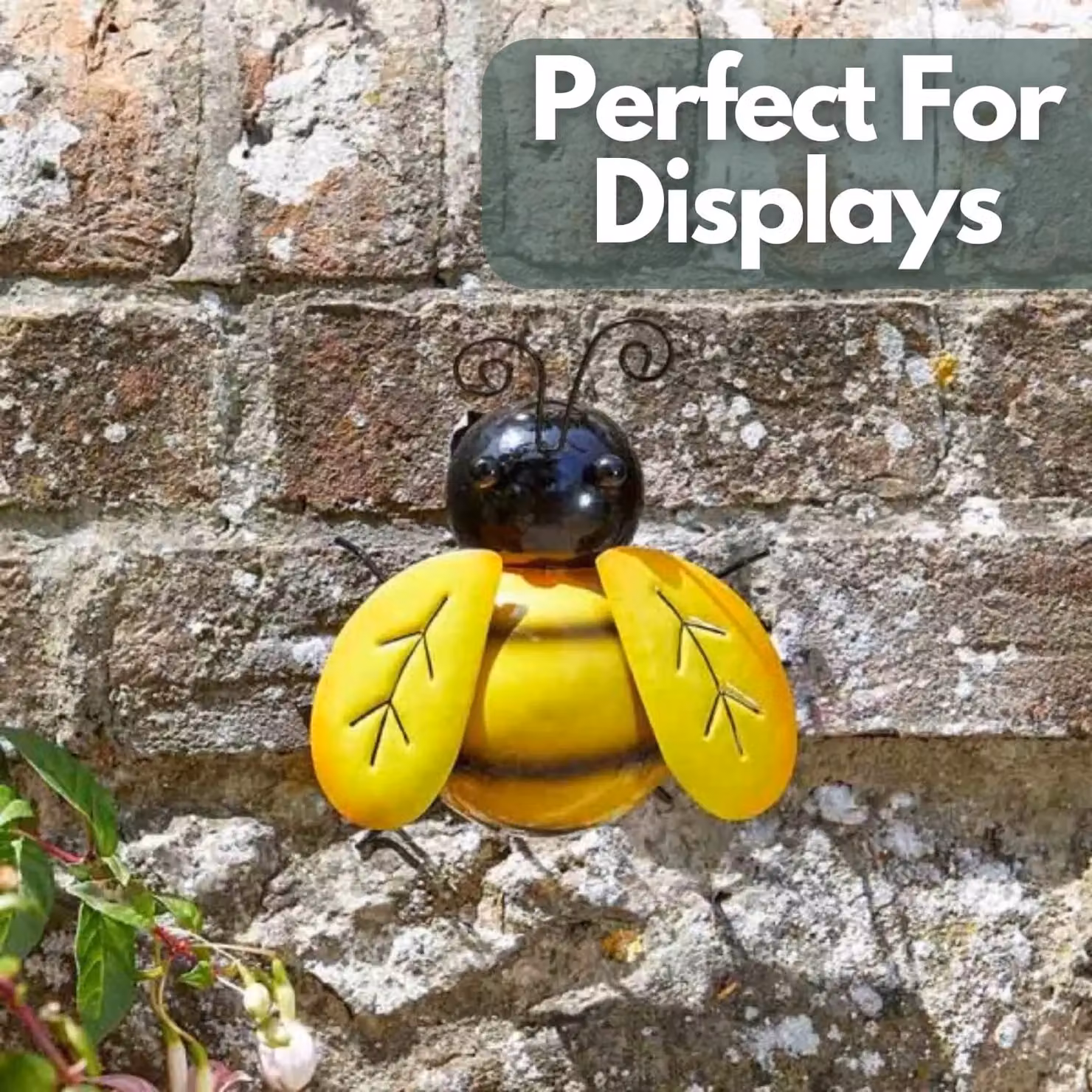 Marco Paul Yellow Metal Bumblebee Hanging Wall Art for Garden, 15 cm – 5