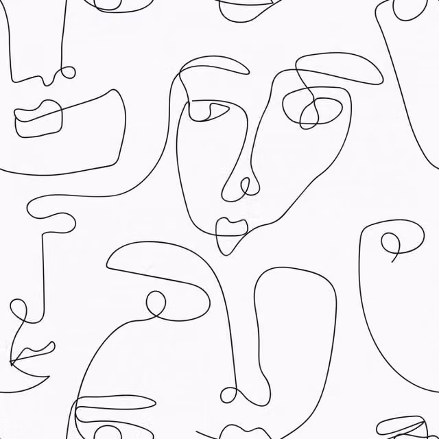 I Love Wallpaper Pablo Abstract Monochrome Wallpaper in Black and White