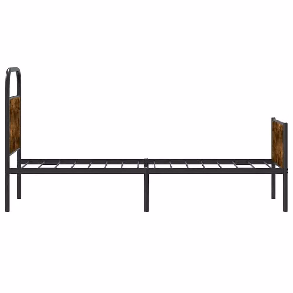 Berkfield Home Elegant Bed Frame in Brown Sonoma Oak Engineered Wood and Metal, W/D/H: 80 x 200 cm – 4